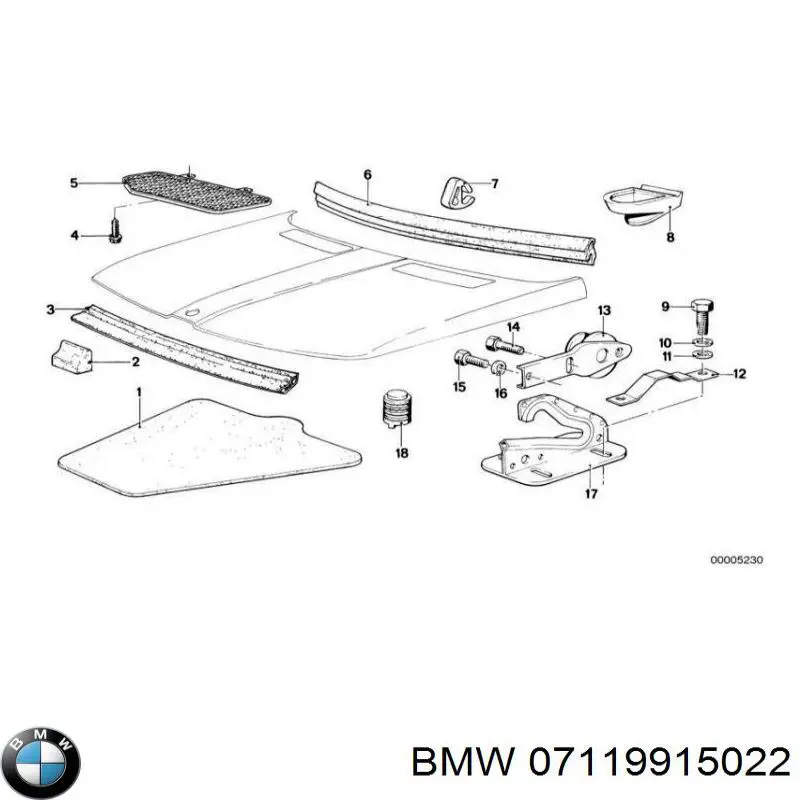 Comprar 07119915022 BMW Perno de fijación del brazo inferior delantero