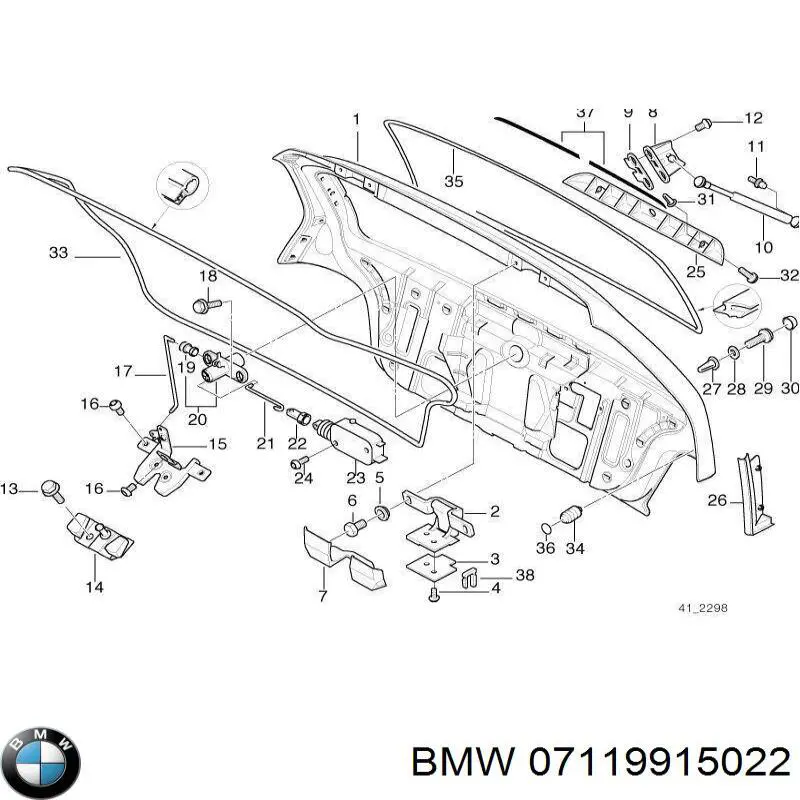 Perno de fijación del brazo inferior delantero BMW 07119915022 precio, desde  