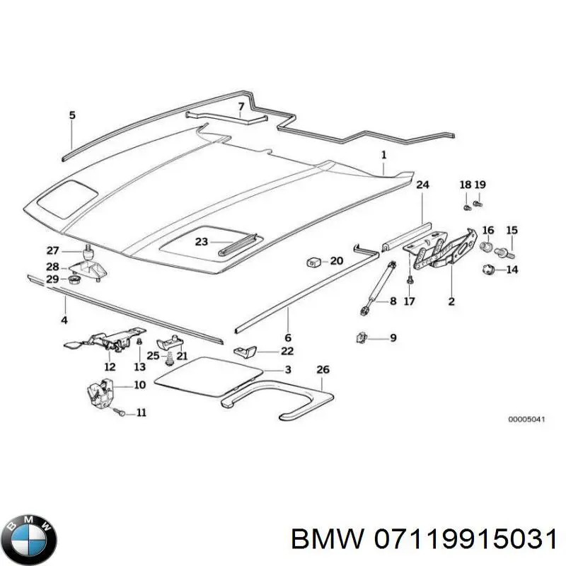 Comprar 07119915031 BMW Perno de fijación del brazo inferior delantero