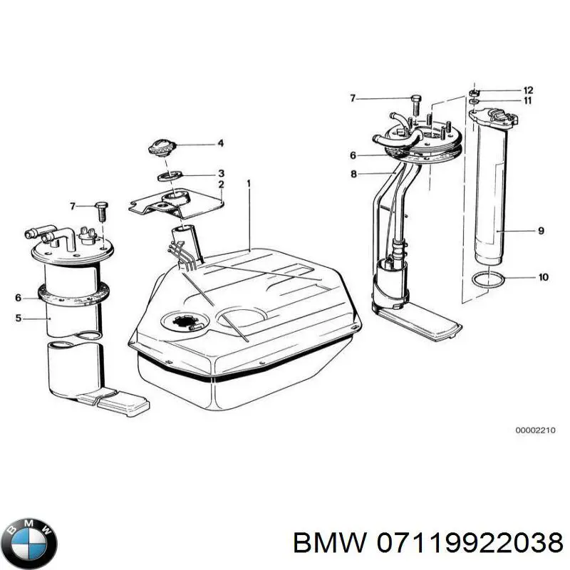 Tuerca de fijación del tubo de escape BMW 07119905729