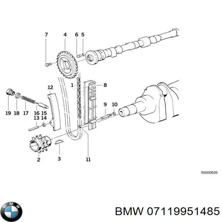 Chaveta de cigüeñal BMW 07119951485 precio, desde 2,99 EUR