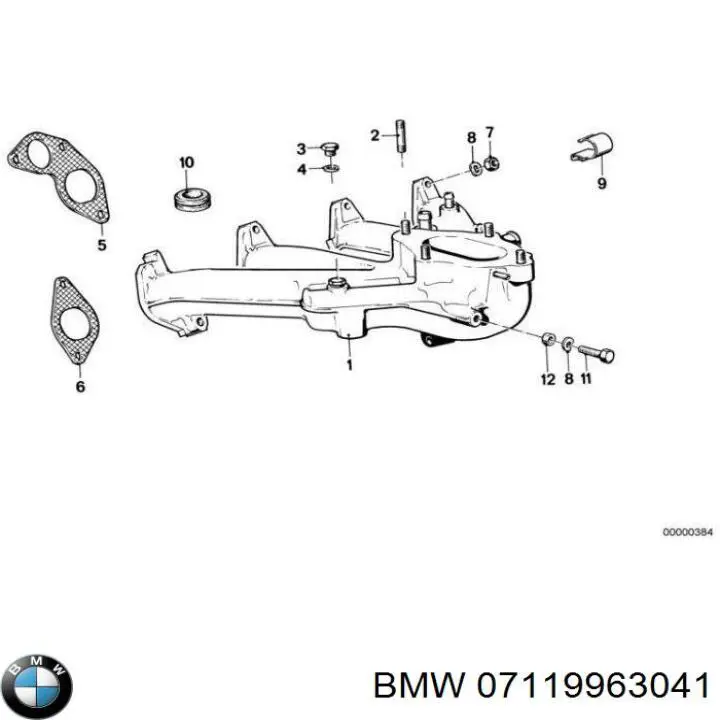 07119963041 BMW junta, tubo de escape