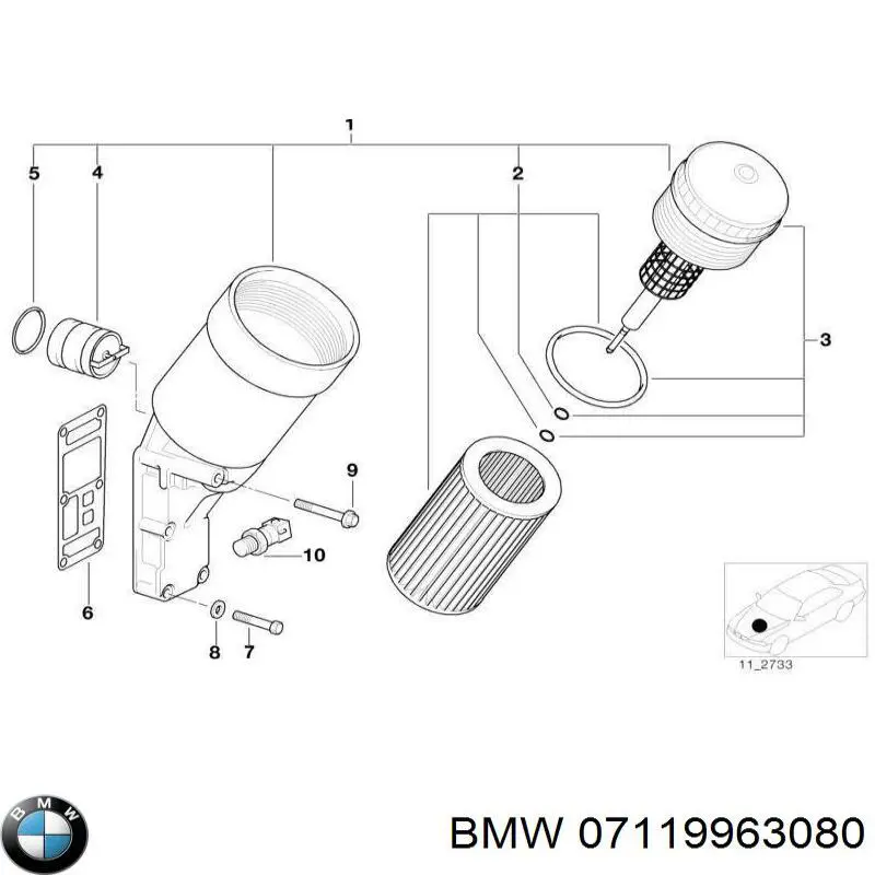 07119963080 BMW junta, tubo de escape