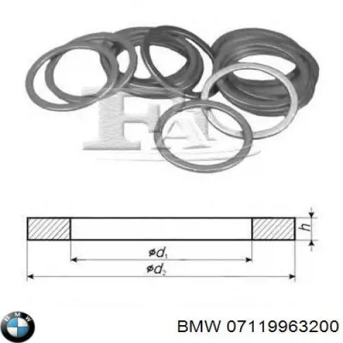 Junta del tapón del cárter de aceite 07119963200 BMW