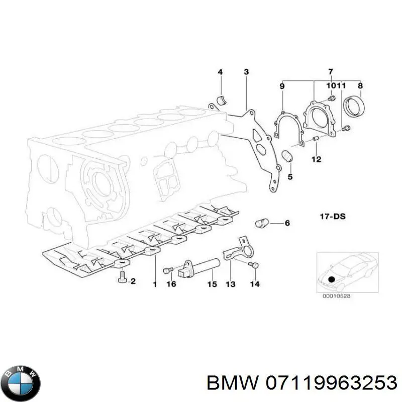 07119963253 BMW junta, tapón roscado, colector de aceite