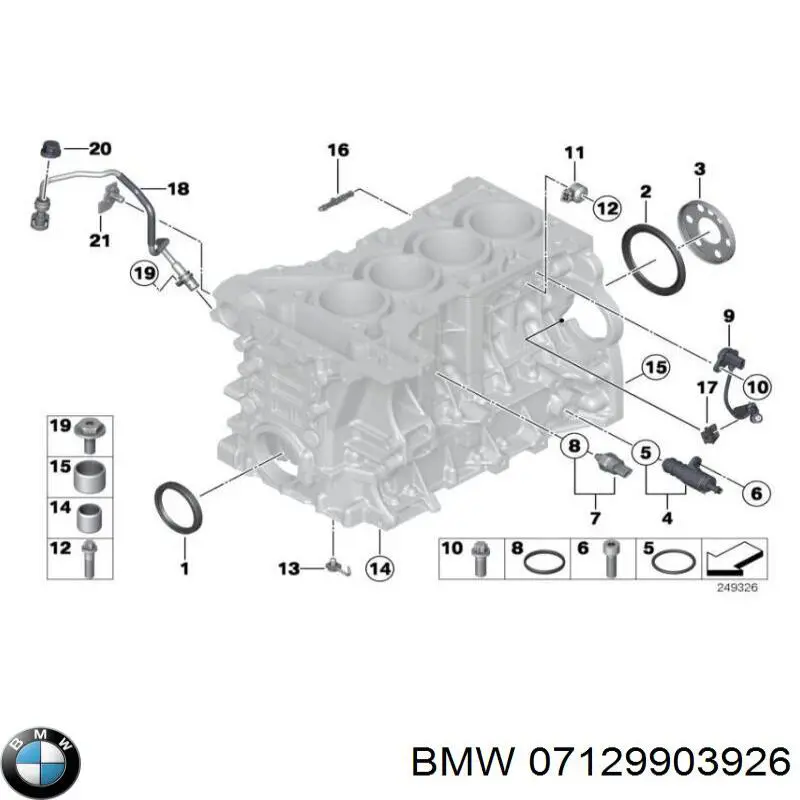 Perno del sistema de escape (silenciador) BMW 07129903926 precio, desde 4,39 EUR