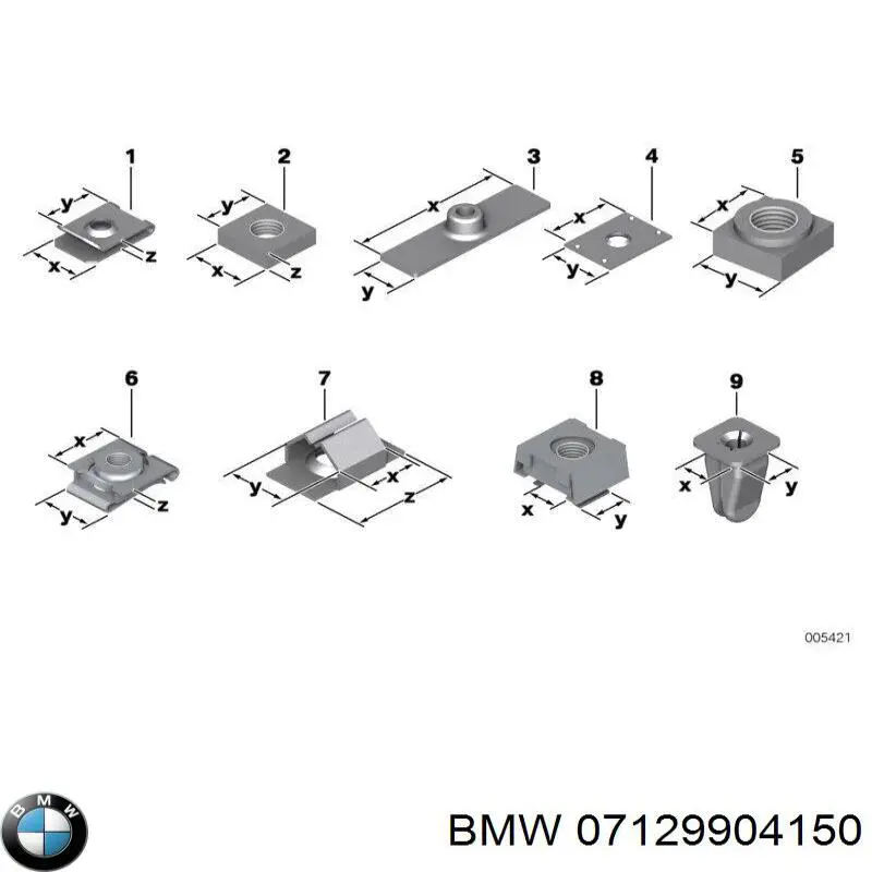 Tuerca enjaulada para tornillo autorroscante para BMW 3 (E46)