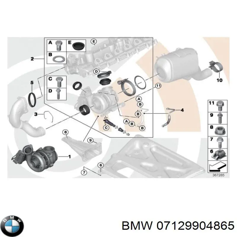 07129904865 BMW tuerca, colector de escape