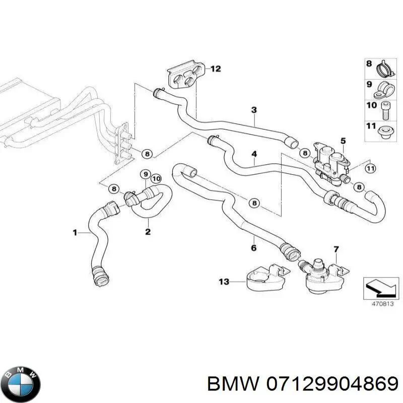 7129904869 BMW tuerca, colector de escape