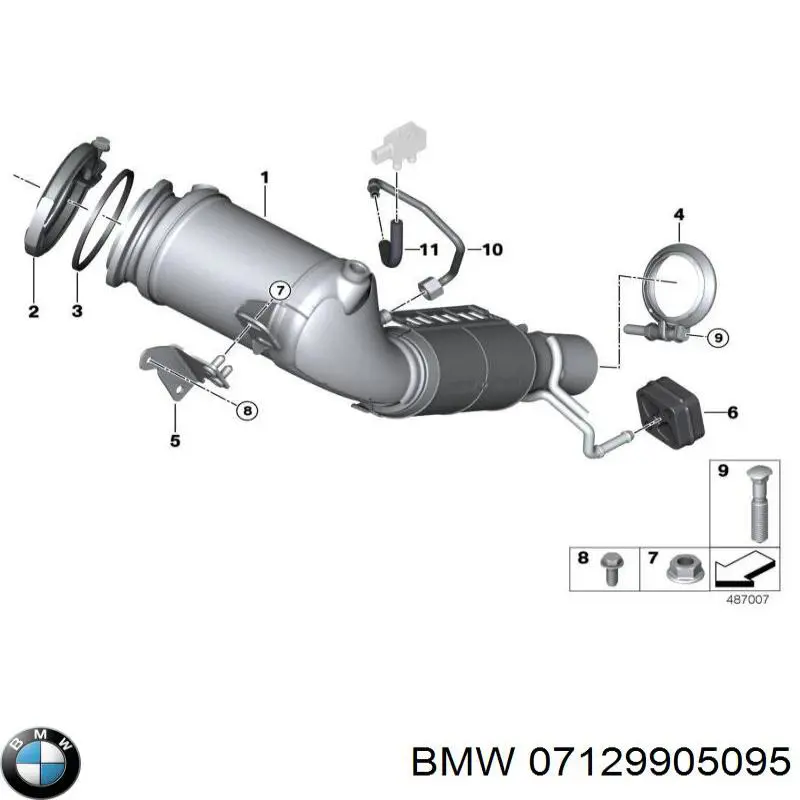 07129905095 BMW tuerca, colector de escape