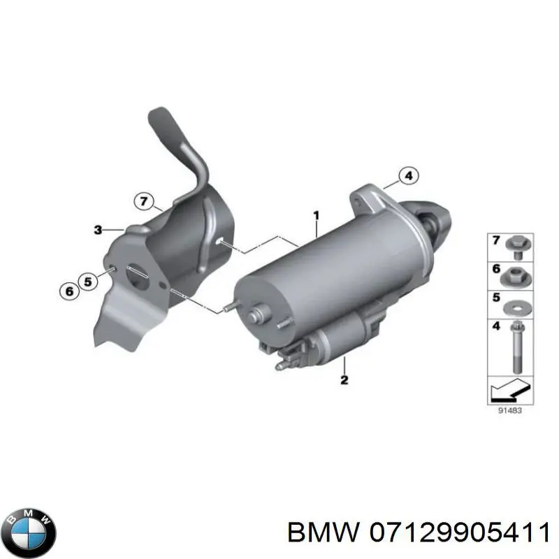 7129905411 BMW tuerca, colector de escape