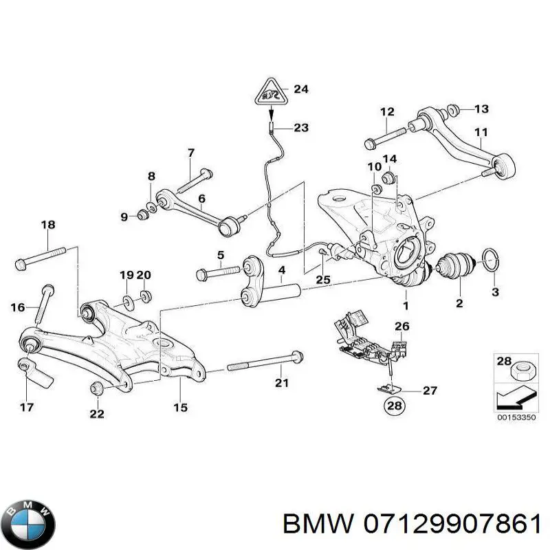 07129907861 BMW perno de fijación, brazo oscilante delantera, inferior