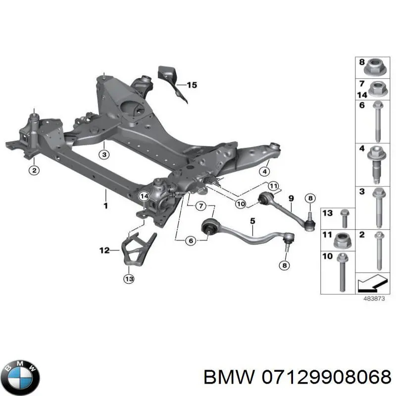 Perno de fijación del brazo inferior delantero BMW 07129908068 precio, desde 7,59 EUR
