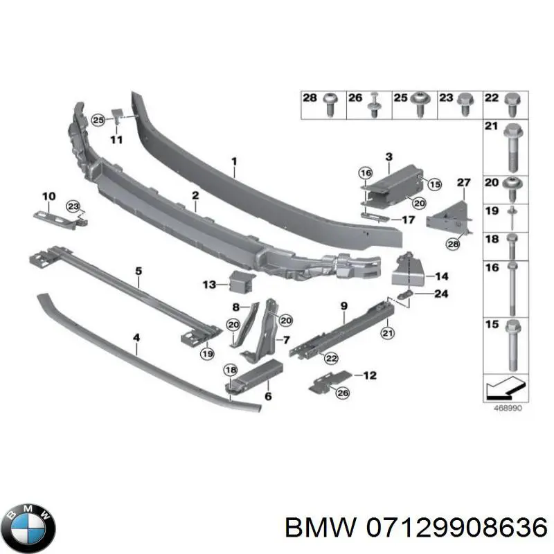 07129908636 BMW perno de fijación, brazo oscilante delantero