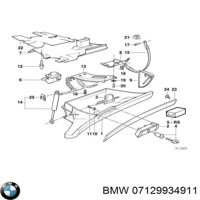 07129934911 BMW Abrazadera de silenciador trasera