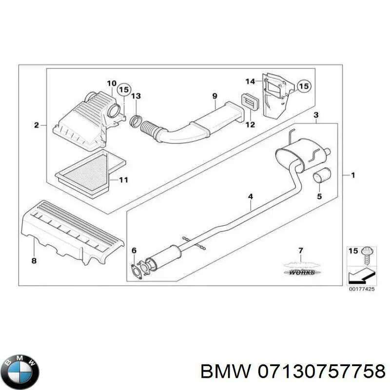07130757758 BMW Tuerca de fijación del tubo de escape