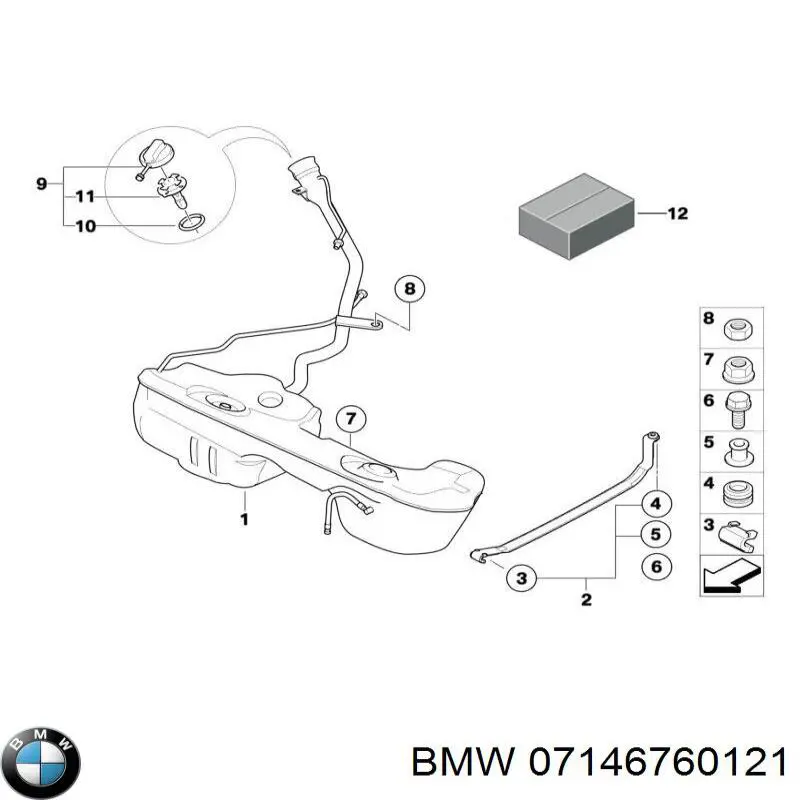 07146760121 BMW Tuerca de fijación del tubo de escape