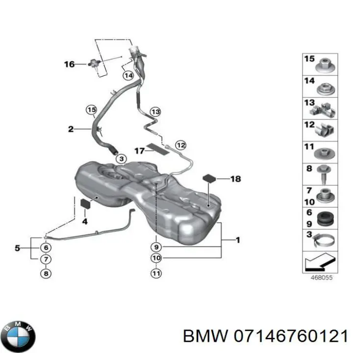 Tuerca de fijación del tubo de escape BMW 07146760121 precio, desde 7,17 EUR