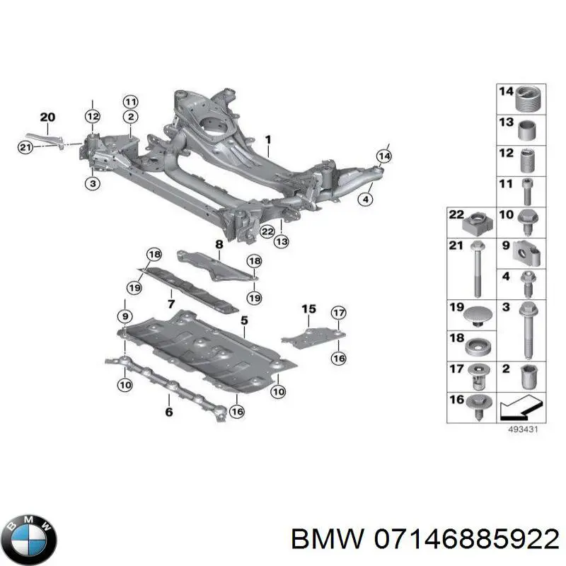 Comprar 07146885922 BMW Perno de fijación del brazo oscilante delantero