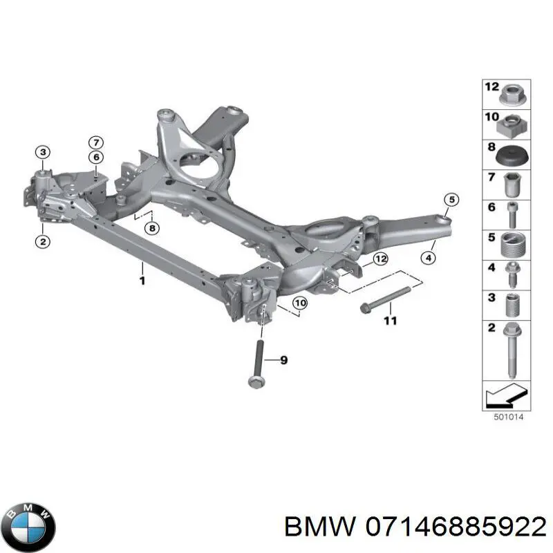 Perno de fijación del brazo oscilante delantero BMW 07146885922 precio, desde 8,29 EUR
