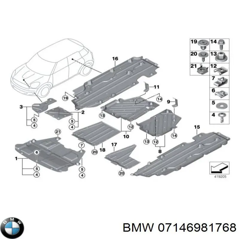 Clip de fijación del guardabarros delantero BMW 07146981768 precio, desde 5,75 EUR