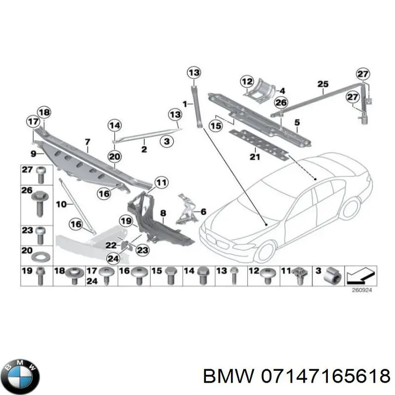 07147165618 BMW perno de fijación, brazo oscilante delantera, inferior