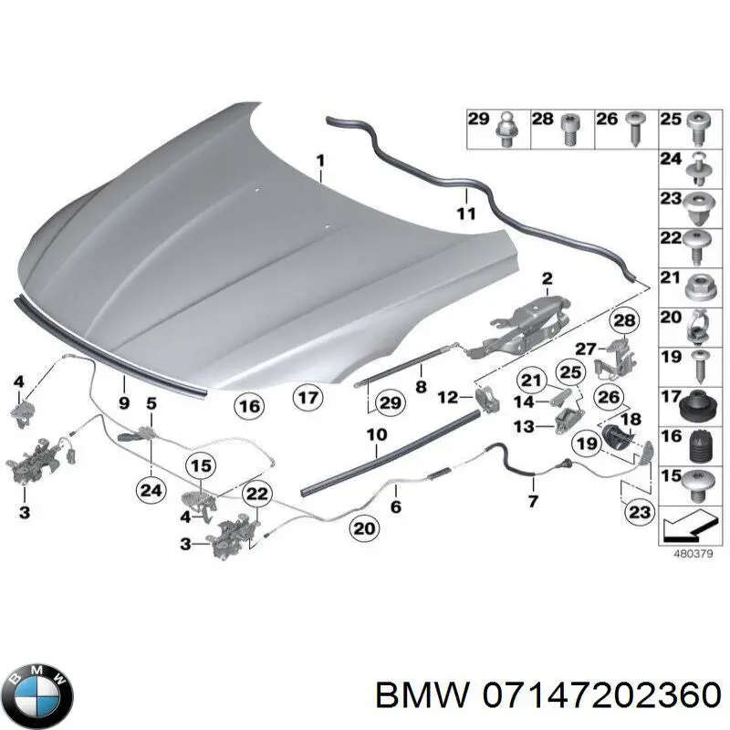 07147202360 BMW Perno de fijación del brazo inferior delantero