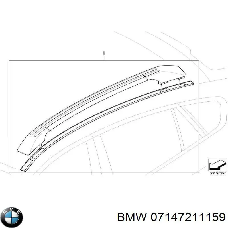 Perno (tornillo) que sujeta la barandilla del techo para BMW X6 (E72)