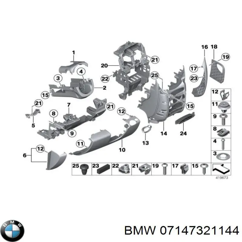 07147321144 BMW abrazadera de silenciador trasera