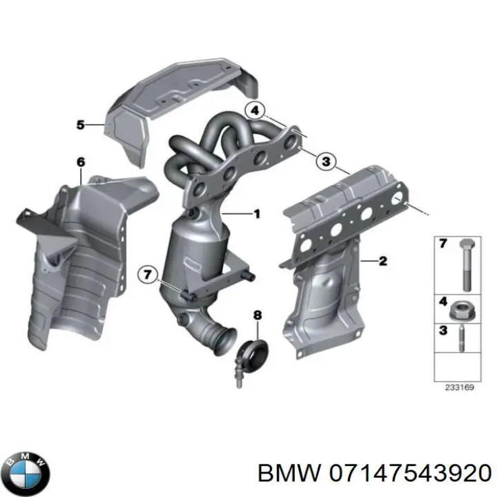 07147543920 BMW perno de escape (silenciador)