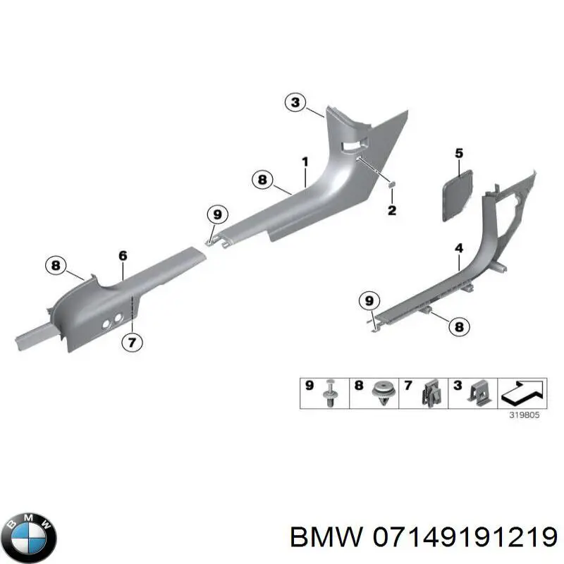 Comprar 07149191219 BMW Clip de fijación del guardabarros delantero