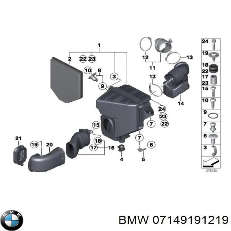 Clip de fijación del guardabarros delantero BMW 07149191219 precio, desde 0,95 EUR