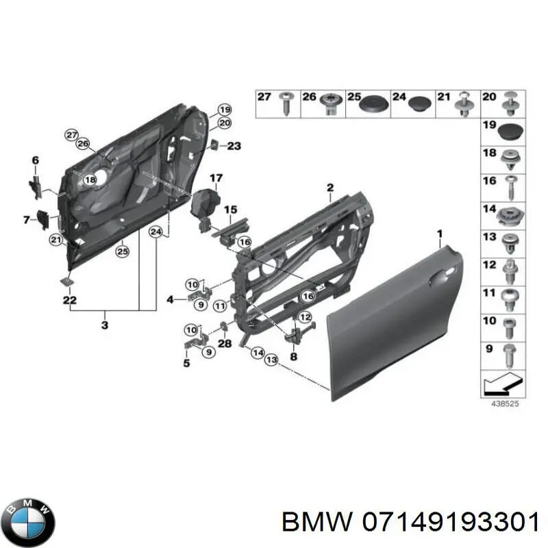 Clip de fijación de la rejilla del radiador BMW 07149193301 precio, desde 0,95 EUR