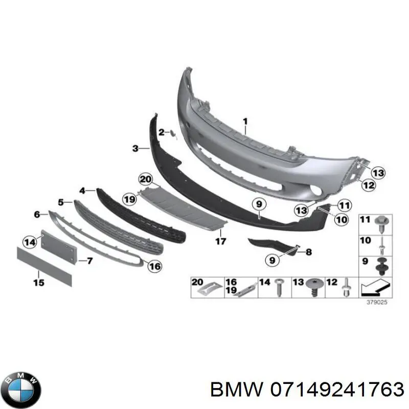 7149241763 BMW abrazadera de silenciador trasera