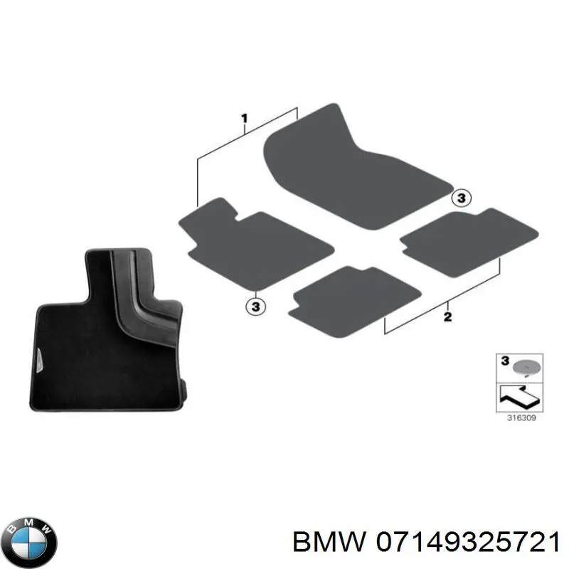 07149325721 BMW abrazadera de silenciador trasera