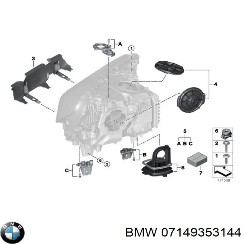 Comprar 07149353144 BMW Clip de fijación de faro