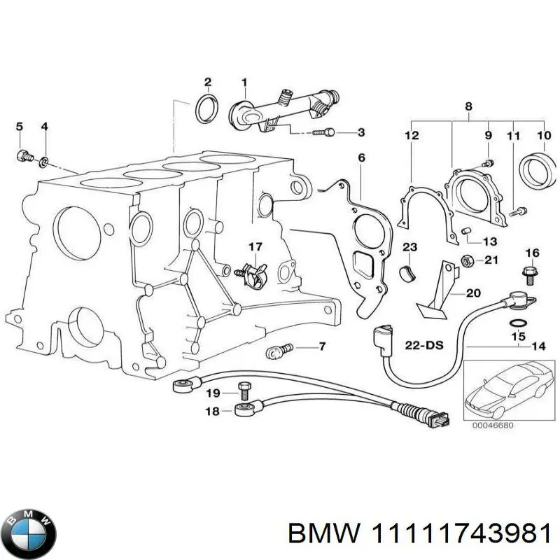 11111743981 BMW juego completo de juntas, motor, inferior