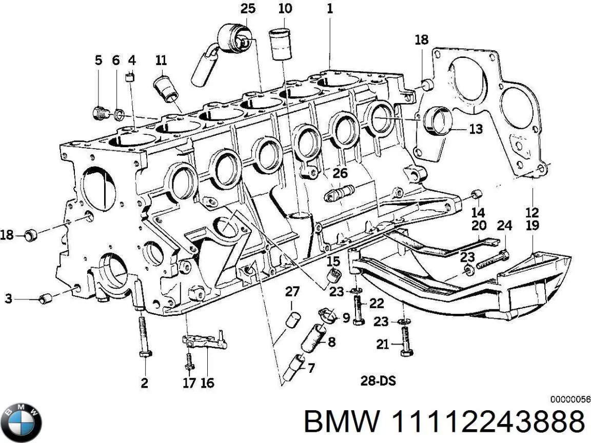 11002242765 BMW juego completo de juntas, motor, inferior
