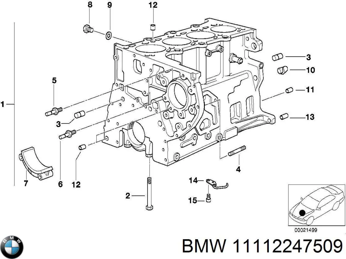 Comprar 11112247509 BMW Bloque de cilindros del motor