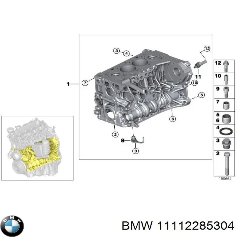 Comprar 11112285304 BMW Bloque de cilindros del motor