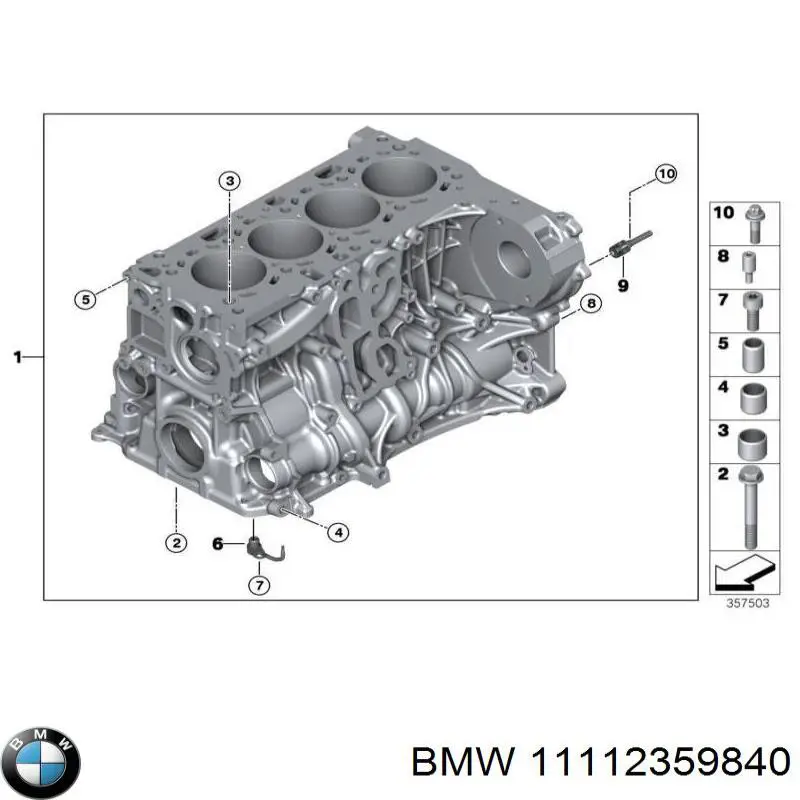 Comprar 11112359840 BMW Bloque de cilindros del motor