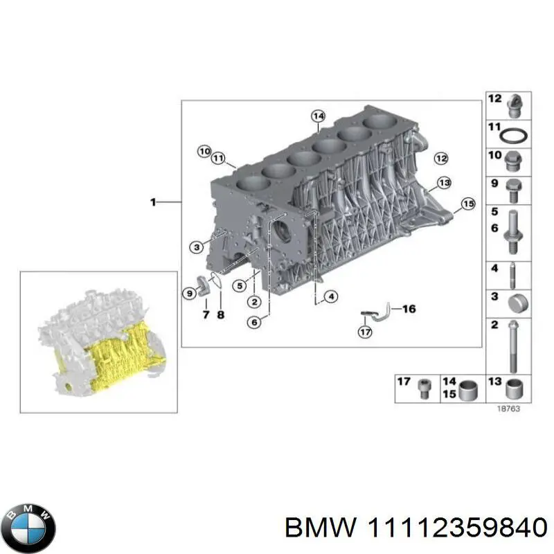 Bloque de cilindros del motor BMW 11112359840 precio, desde 4115,28 EUR