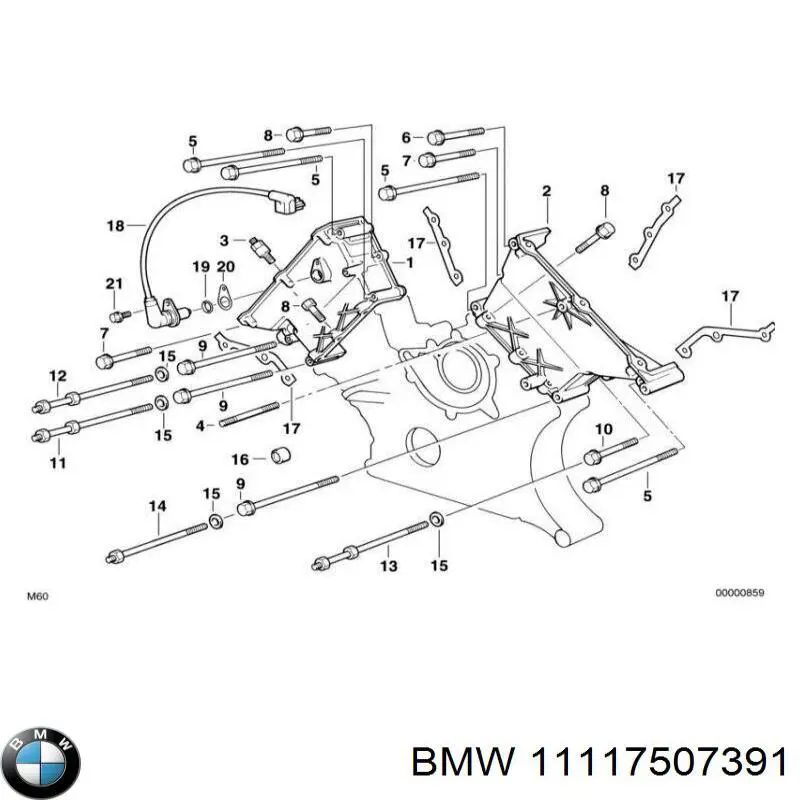 11117507391 BMW tapa de culata