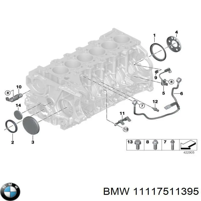 Retén de cigüeñal frontal 11117511395 BMW