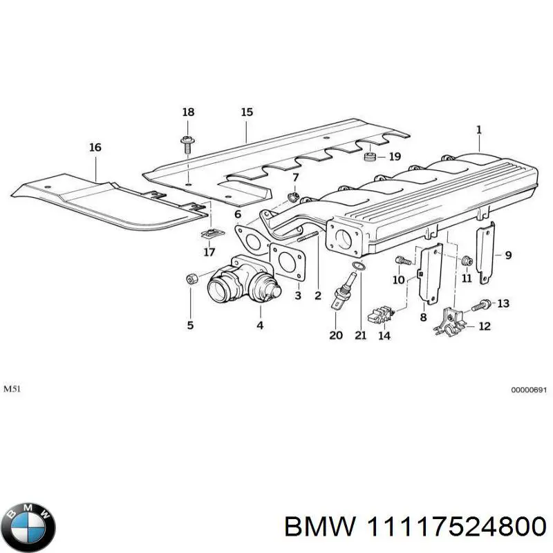 11117524800 BMW filtro de aceite