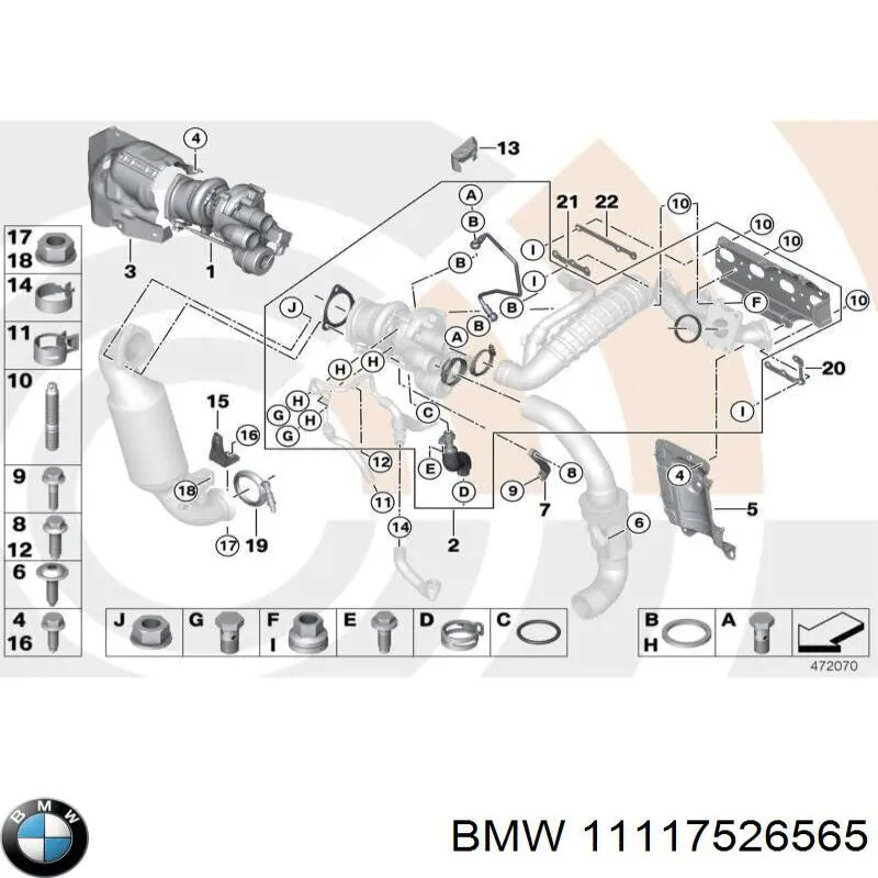 11117526565 BMW junta, tubo de escape