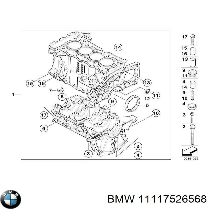 11117526568 BMW juego de reparación, cilindro de freno principal