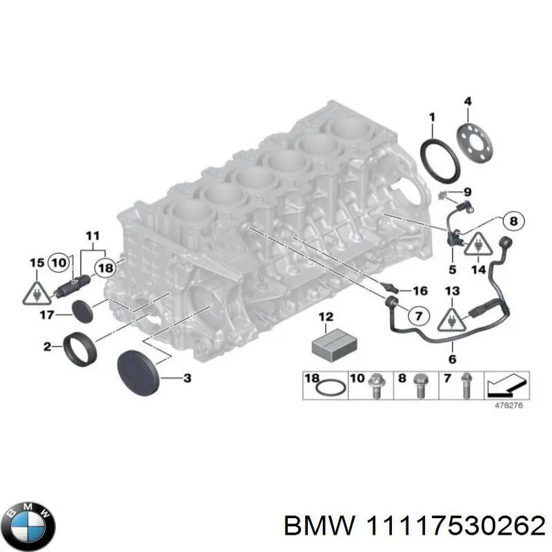 11117530262 BMW tapón de culata