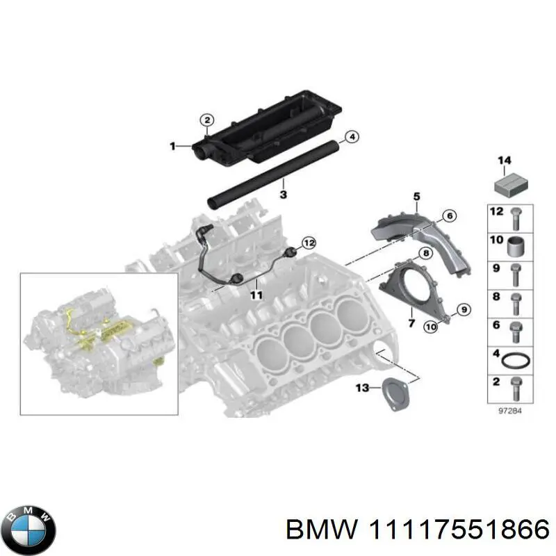 11117551866 BMW juego completo de juntas, motor, inferior