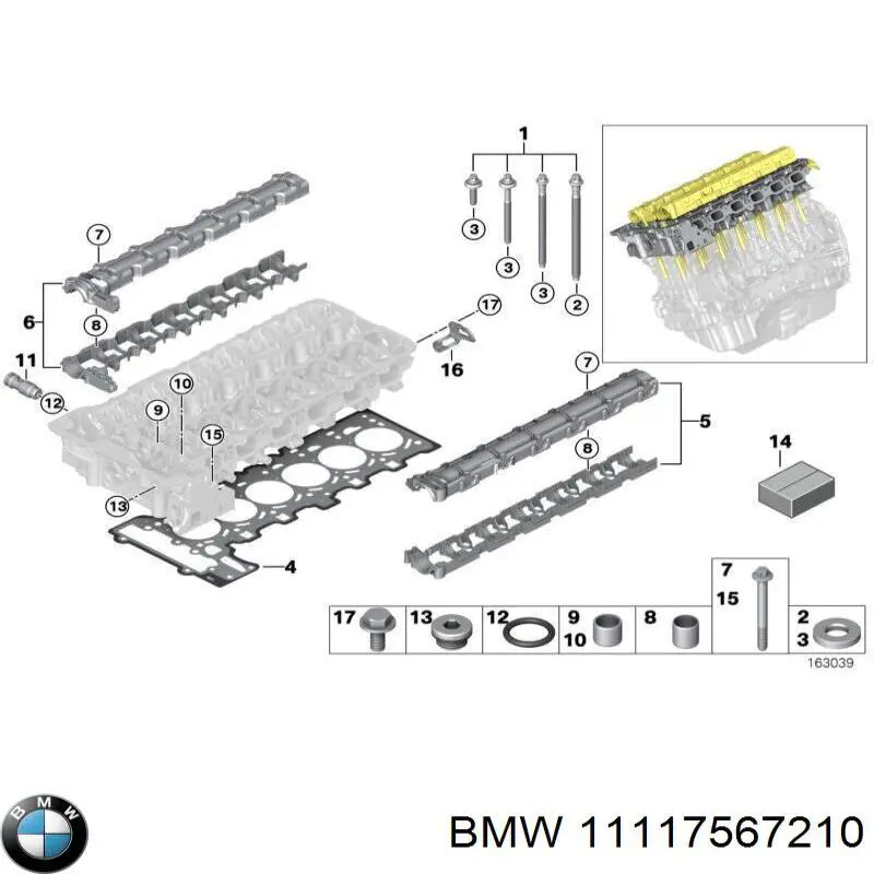 11117567210 BMW juego completo de juntas, motor, inferior